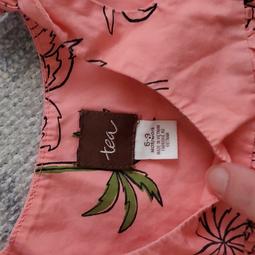 Tea Collection Baby Girls Tropical Palm Tree 2-piece Outfit Sz6-9m - Picture 4 of 8